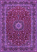 Machine Washable Medallion Purple Traditional Area Rugs, wshtr483pur