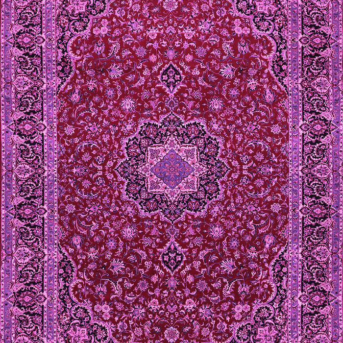 Machine Washable Medallion Pink Traditional Rug, wshtr483pnk