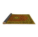 Sideview of Medallion Yellow Traditional Rug, tr483yw