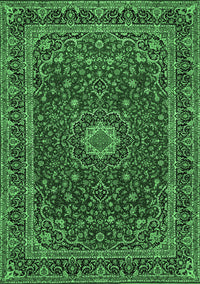 Medallion Emerald Green Traditional Rug, tr483emgrn