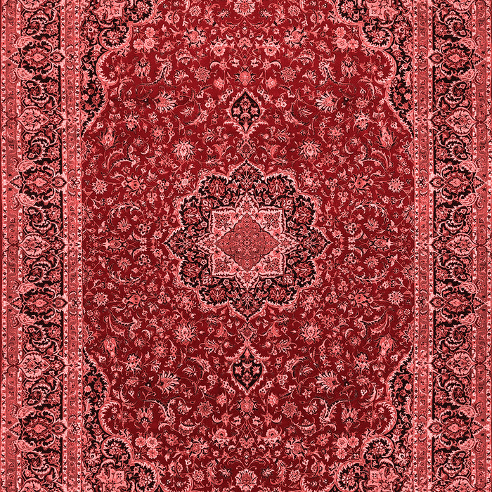 Machine Washable Medallion Red Traditional Rug, wshtr483red