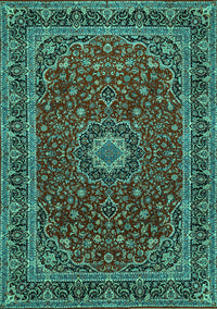 Medallion Turquoise Traditional Rug, tr483turq