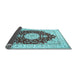 Sideview of Medallion Light Blue Traditional Rug, tr484lblu