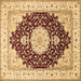 Square Medallion Brown Traditional Rug, tr484brn