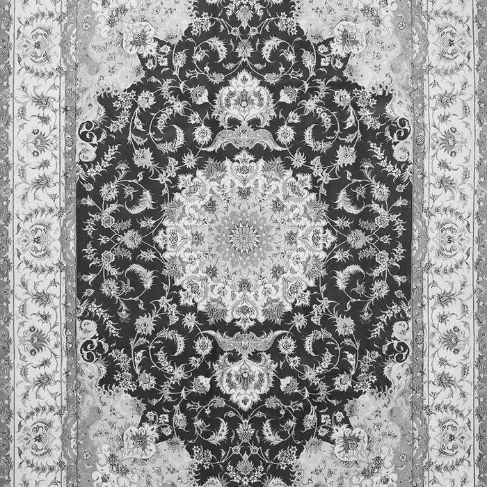 Serging Thickness of Machine Washable Medallion Gray Traditional Rug, wshtr484gry