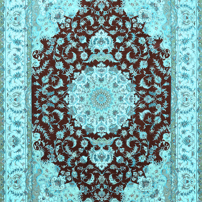 Medallion Light Blue Traditional Rug, tr484lblu