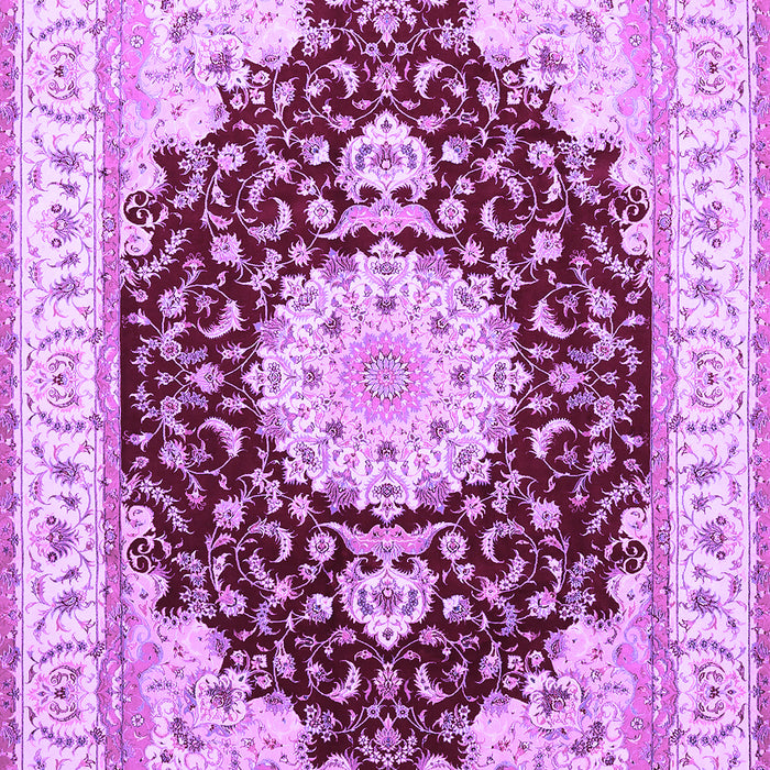 Machine Washable Medallion Purple Traditional Area Rugs, wshtr484pur