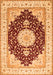 Serging Thickness of Machine Washable Medallion Orange Traditional Area Rugs, wshtr484org