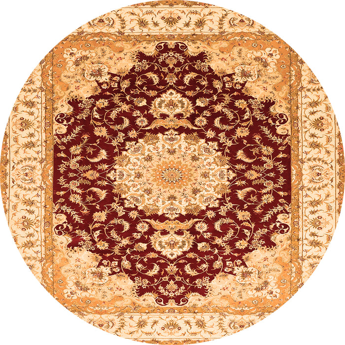 Square Medallion Orange Traditional Rug, tr484org