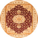 Square Medallion Orange Traditional Rug, tr484org