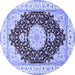 Round Medallion Blue Traditional Rug, tr484blu