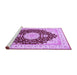 Sideview of Machine Washable Medallion Purple Traditional Area Rugs, wshtr484pur