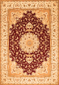 Medallion Orange Traditional Rug, tr484org