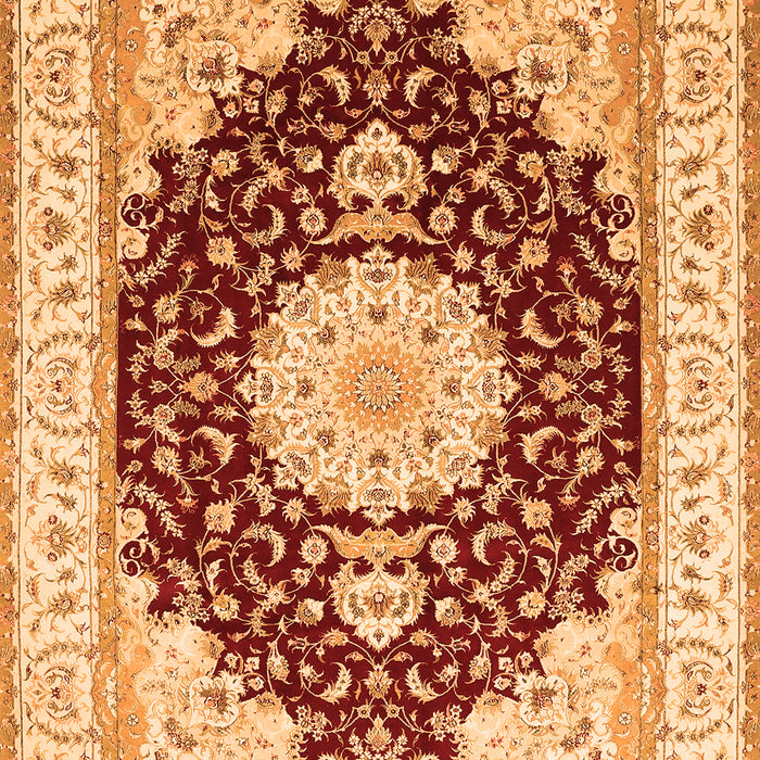 Medallion Orange Traditional Rug, tr484org