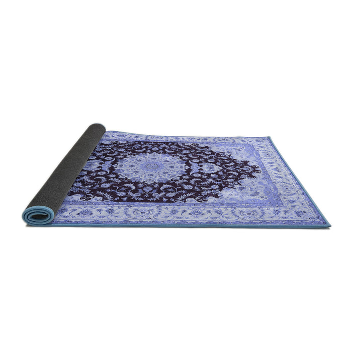 Sideview of Medallion Blue Traditional Rug, tr484blu
