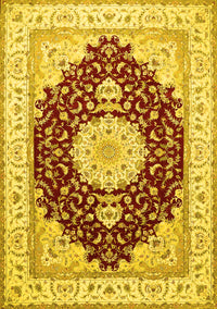 Medallion Yellow Traditional Rug, tr484yw