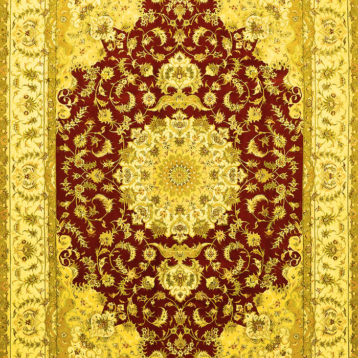 Medallion Yellow Traditional Rug, tr484yw
