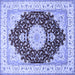 Square Medallion Blue Traditional Rug, tr484blu