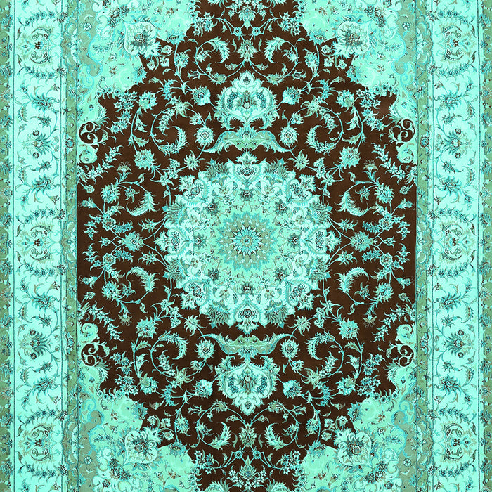 Medallion Turquoise Traditional Rug, tr484turq