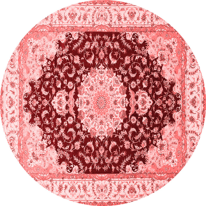 Machine Washable Medallion Red Traditional Rug, wshtr484red