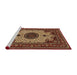 Sideview of Machine Washable Traditional Peru Brown Rug, wshtr485