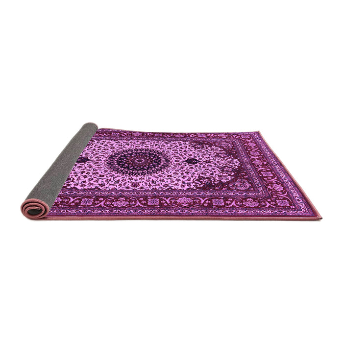Sideview of Medallion Purple Traditional Rug, tr485pur