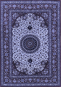 Medallion Blue Traditional Rug, tr485blu