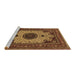 Sideview of Machine Washable Medallion Brown Traditional Rug, wshtr485brn