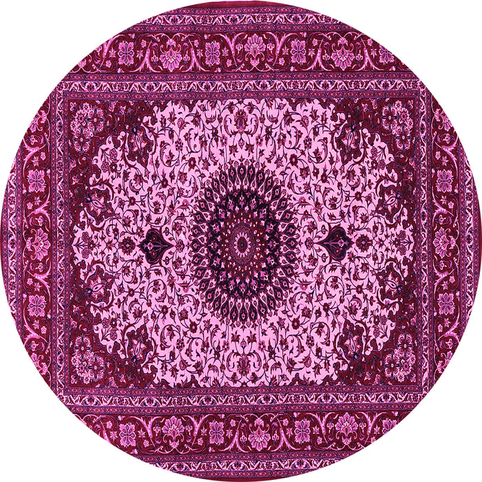 Round Medallion Pink Traditional Rug, tr485pnk