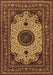 Machine Washable Medallion Brown Traditional Rug, wshtr485brn