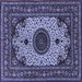 Square Medallion Blue Traditional Rug, tr485blu
