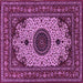 Square Medallion Purple Traditional Rug, tr485pur