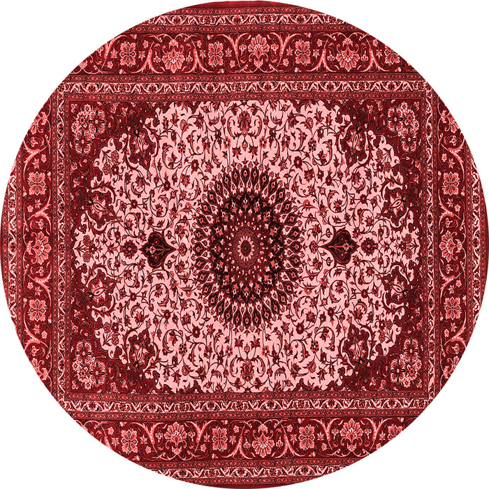 Machine Washable Medallion Red Traditional Rug, wshtr485red