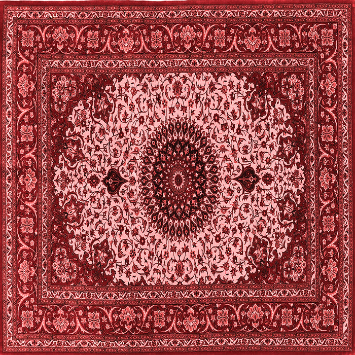 Machine Washable Medallion Red Traditional Rug, wshtr485red