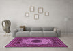 Machine Washable Medallion Purple Traditional Area Rugs in a Living Room, wshtr485pur