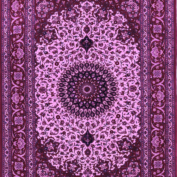 Machine Washable Medallion Purple Traditional Area Rugs, wshtr485pur