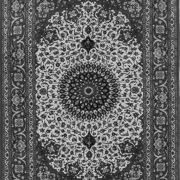 Serging Thickness of Machine Washable Medallion Gray Traditional Rug, wshtr485gry
