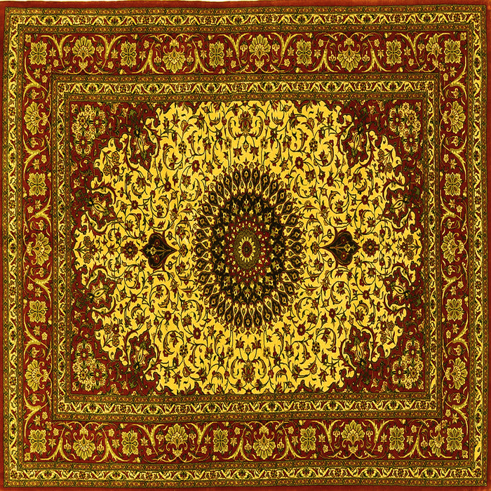Square Medallion Yellow Traditional Rug, tr485yw
