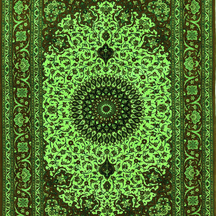 Medallion Green Traditional Rug, tr485grn
