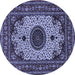 Round Medallion Blue Traditional Rug, tr485blu