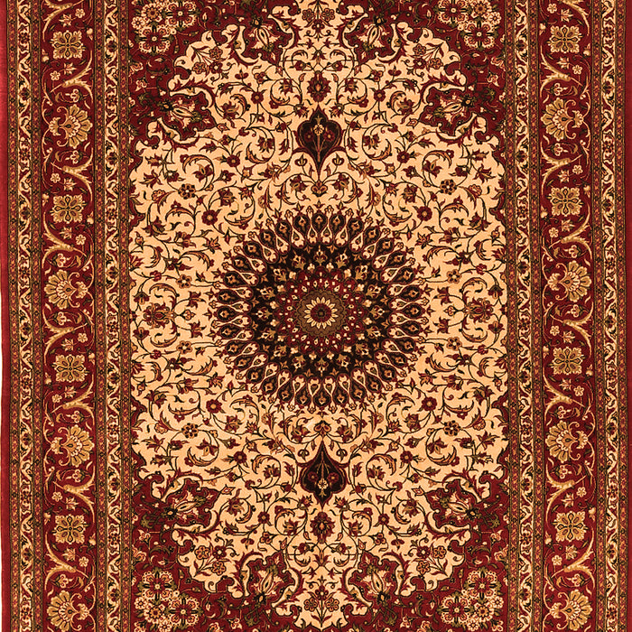 Medallion Orange Traditional Rug, tr485org