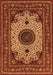 Serging Thickness of Machine Washable Medallion Orange Traditional Area Rugs, wshtr485org