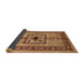 Sideview of Traditional Mahogany Brown Persian Rug, tr486