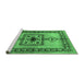 Sideview of Machine Washable Persian Emerald Green Traditional Area Rugs, wshtr486emgrn