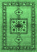 Machine Washable Persian Emerald Green Traditional Area Rugs, wshtr486emgrn