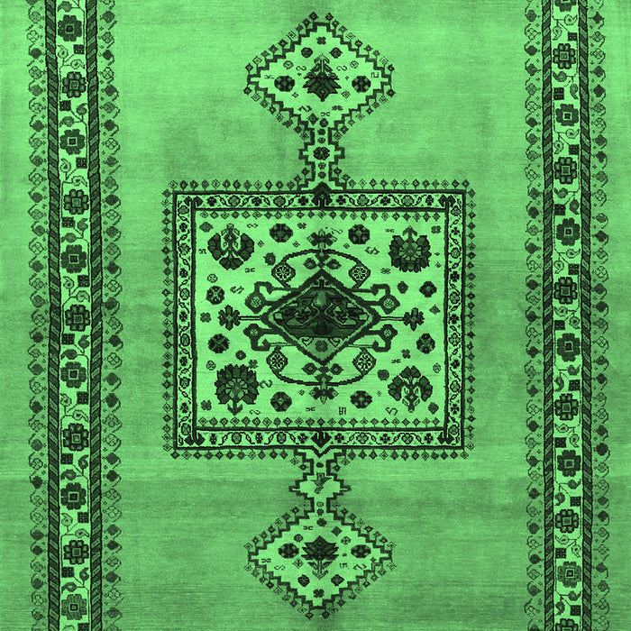 Machine Washable Persian Emerald Green Traditional Area Rugs, wshtr486emgrn