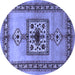 Round Persian Blue Traditional Rug, tr486blu
