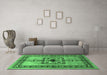 Machine Washable Persian Emerald Green Traditional Area Rugs in a Living Room,, wshtr486emgrn