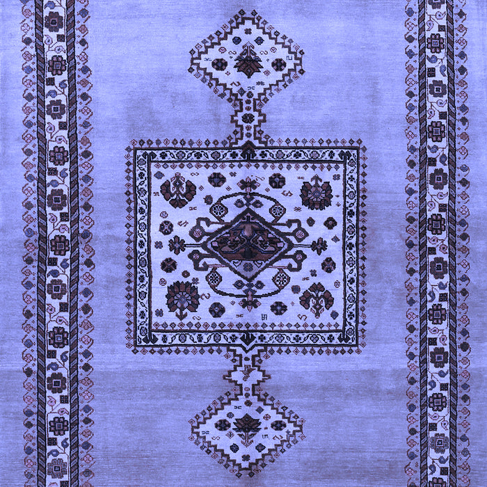 Machine Washable Persian Blue Traditional Rug, wshtr486blu