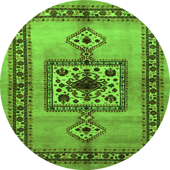 Square Persian Green Traditional Rug, tr486grn